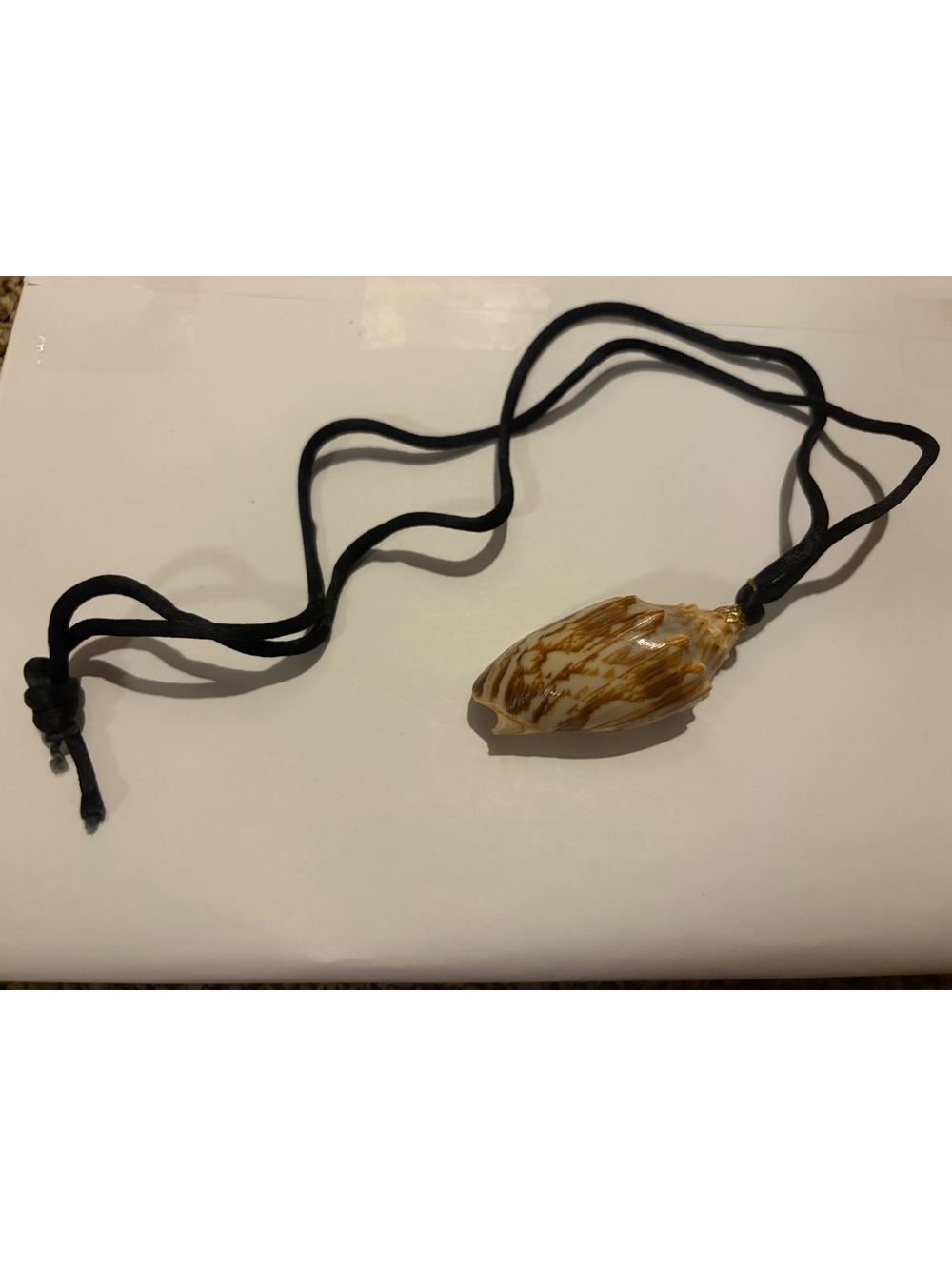 Shell pendant cord necklace